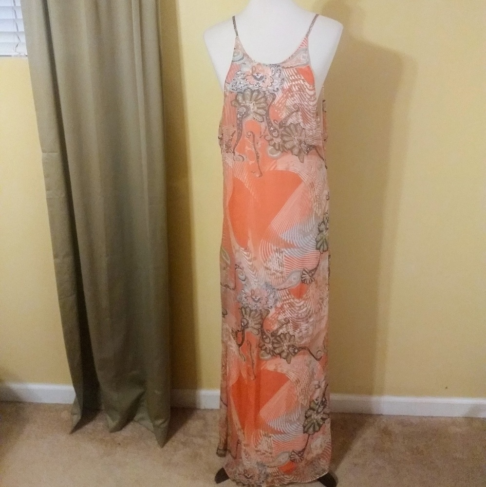 Esley boho maxi coral dress sz medium NWT *Z - Picture 2 of 6